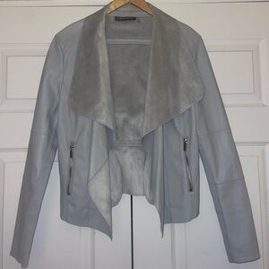 Bagatelle Blue Suede/ Faux Leather Jacket